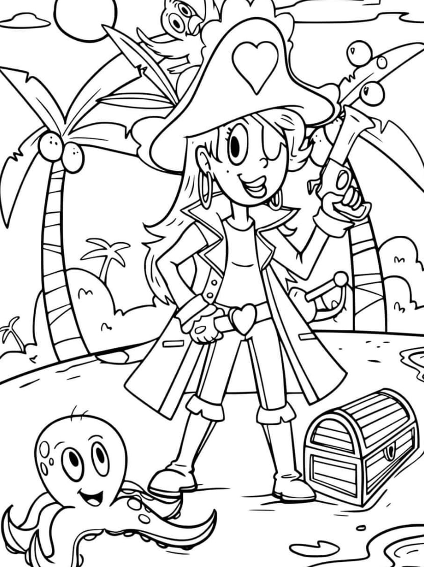 Coloriage Pirate Sur La Mer