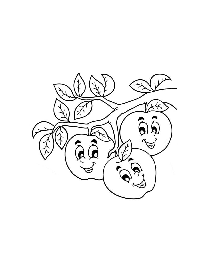 Coloriage Pomme Adorable Et Facile A Realiser