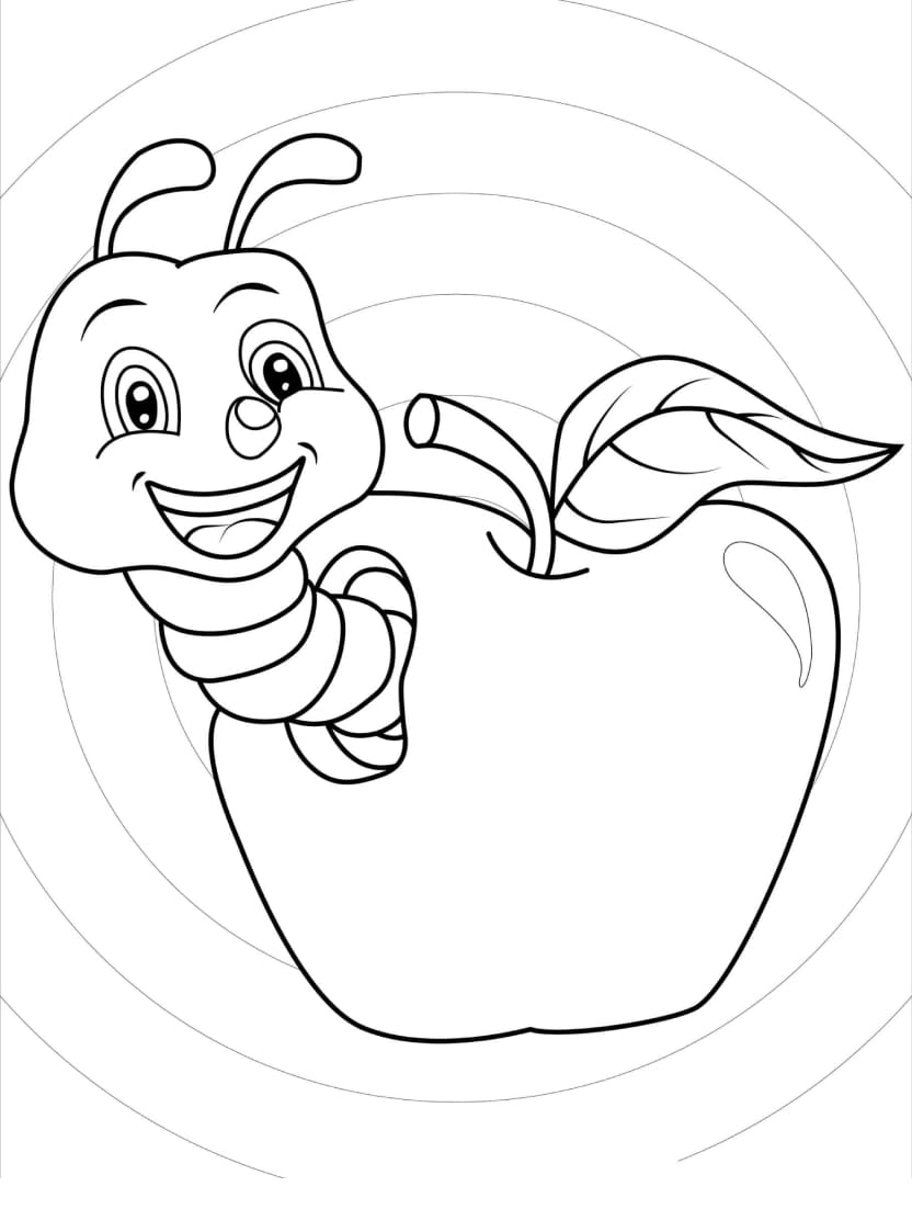 Coloriage Pomme Ludique Et Educatif Pour Les Petits