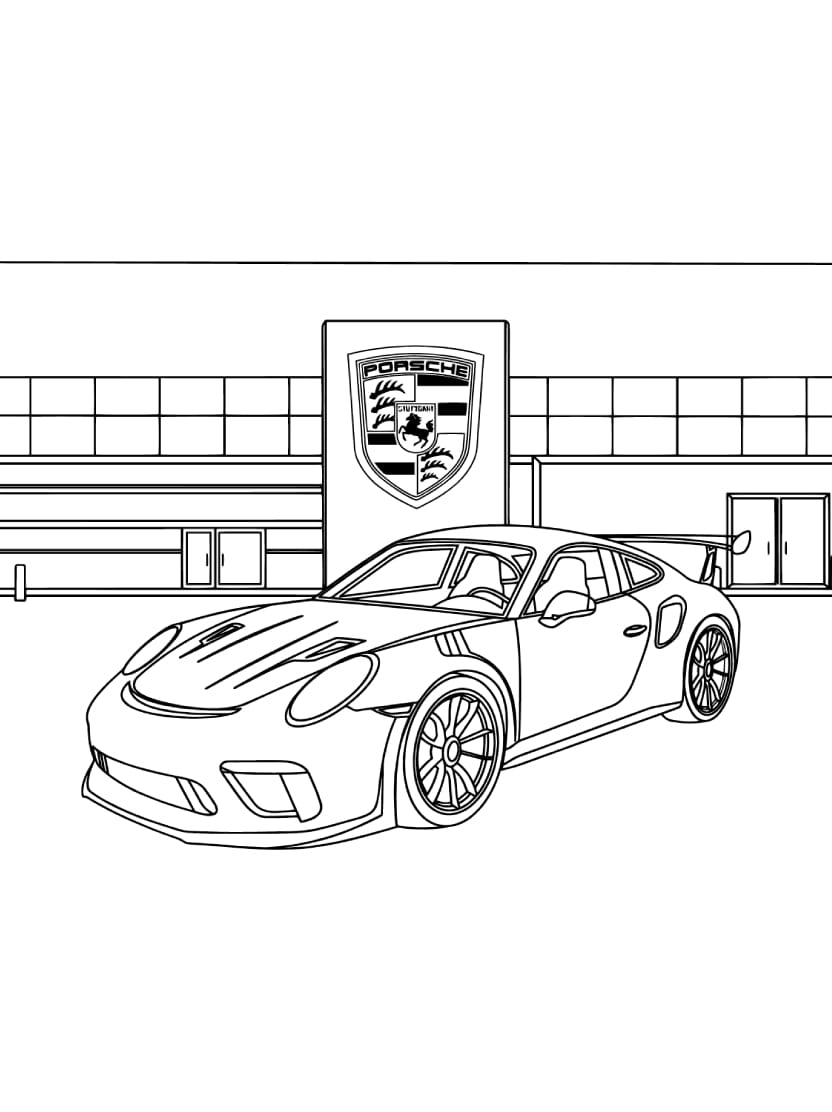 Coloriage Porsche Avec Design Aerodynamique