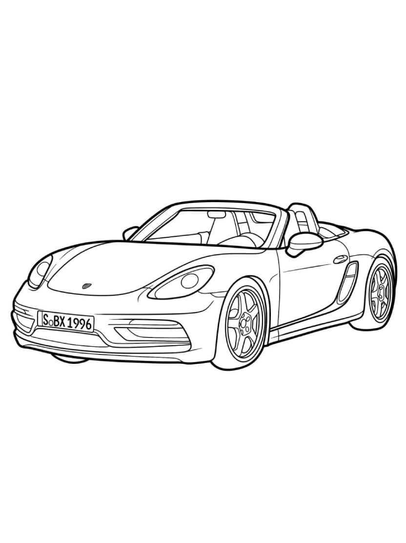 Coloriage Porsche De Course Pour Les Jeunes Aventuriers