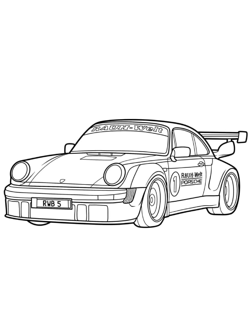 Coloriage Porsche De Luxe A Imprimer Et A Colorier