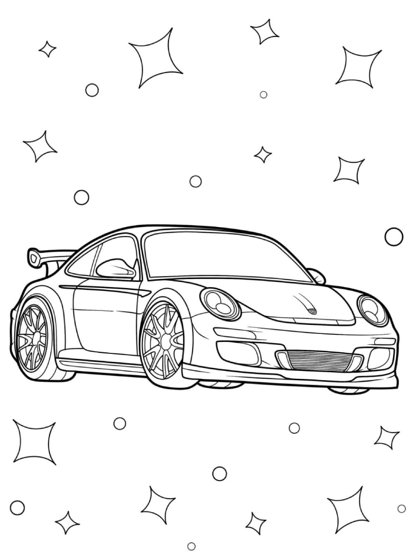 Coloriage Porsche Iconique Pour Les Petits Pilotes