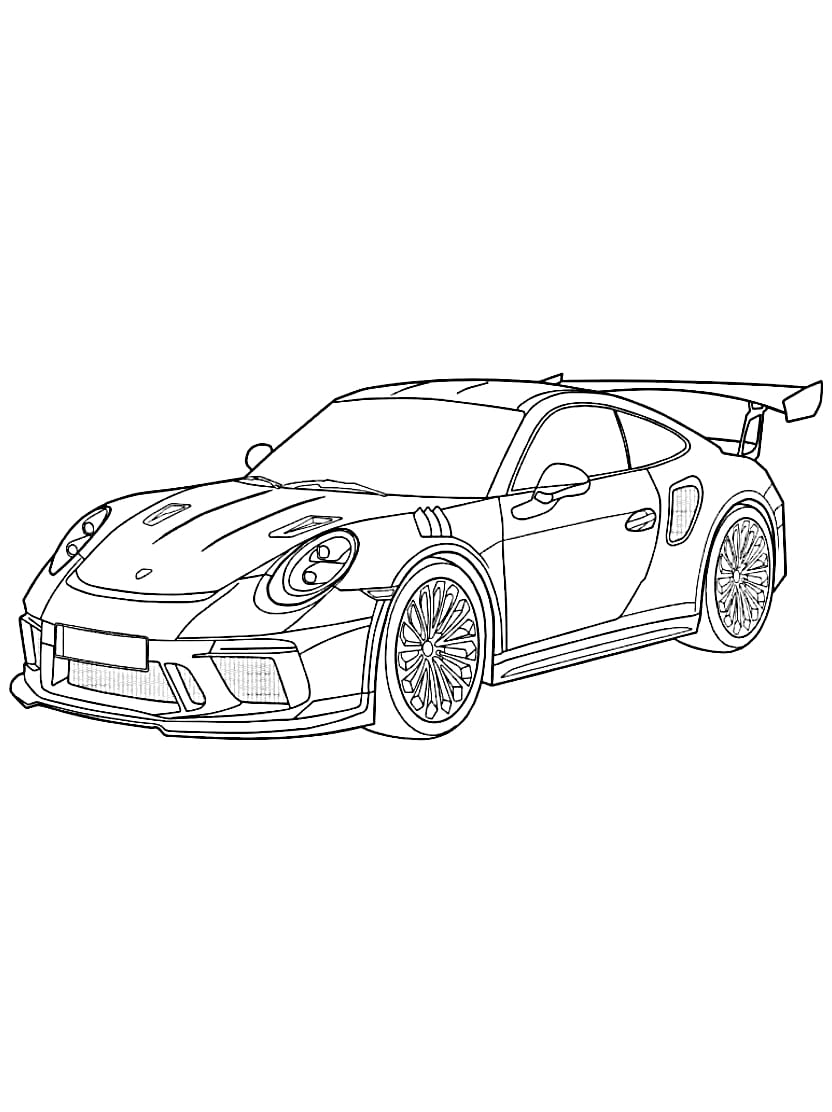 Coloriage Porsche Simple Et Moderne Pour Tous