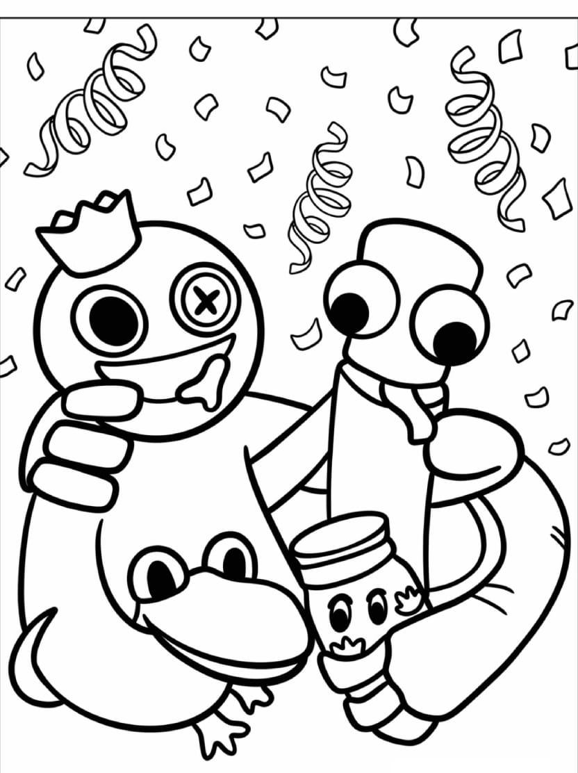 Coloriage Rainbow Friends A Imprimer Pour Jours De Pluie