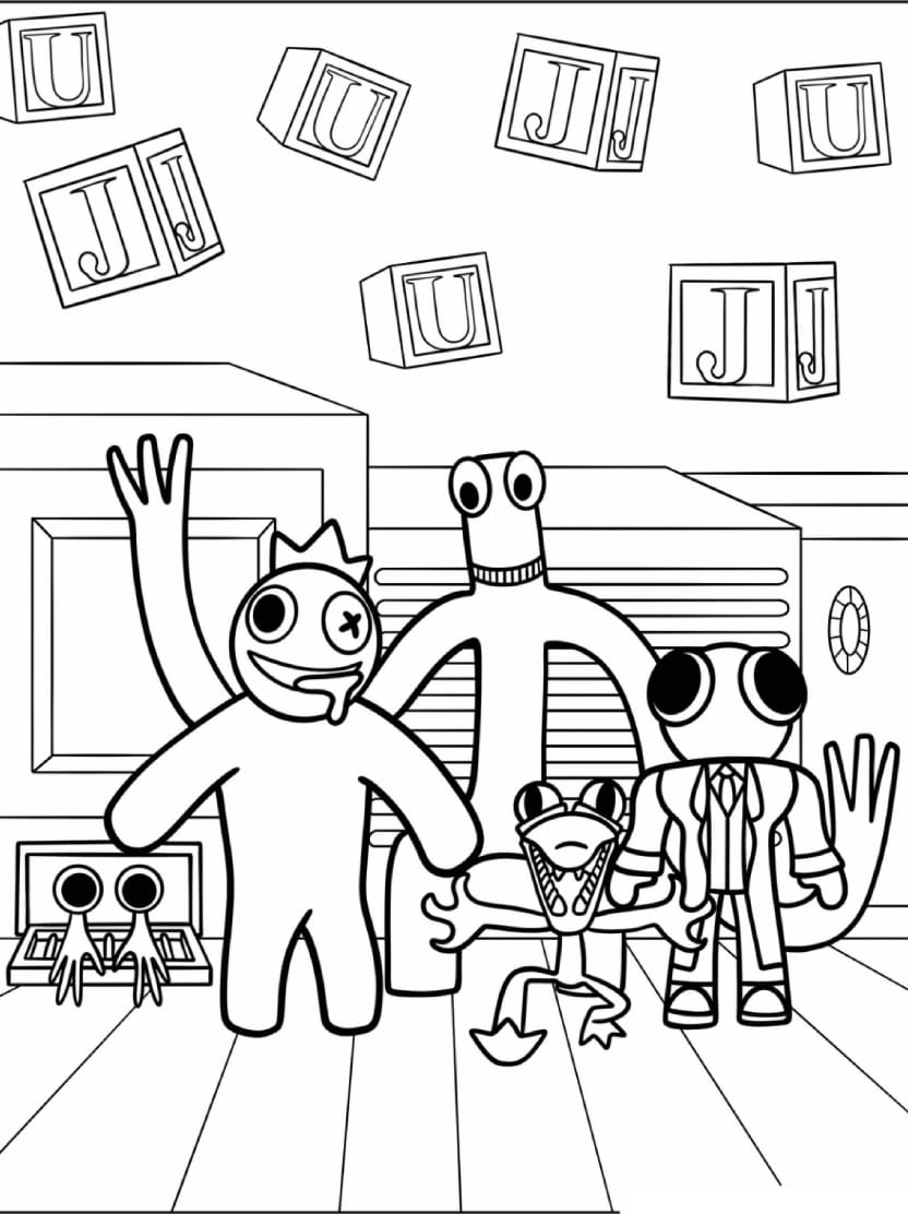 Coloriage Rainbow Friends Charmant Et Adorable