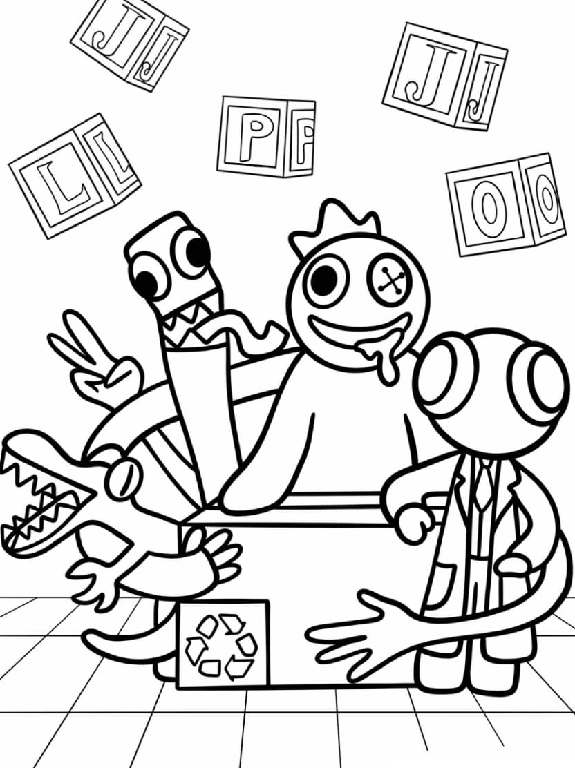 Coloriage Rainbow Friends Pour Enfants Expressif