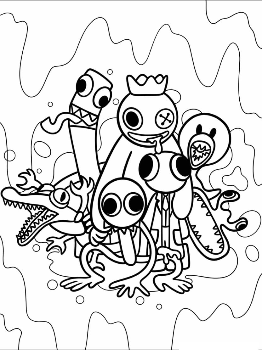 Coloriage Rainbow Friends Univers Plein De Couleurs