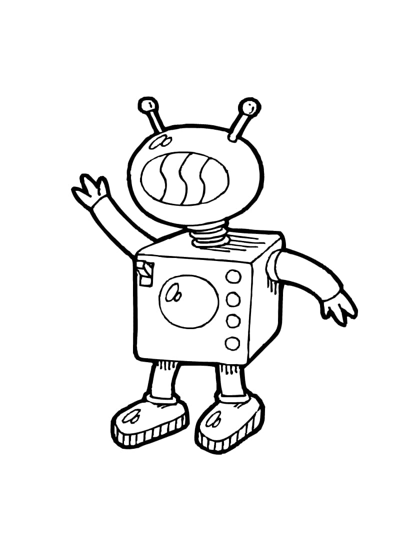 Coloriage Robot Artistique Pour Enfants