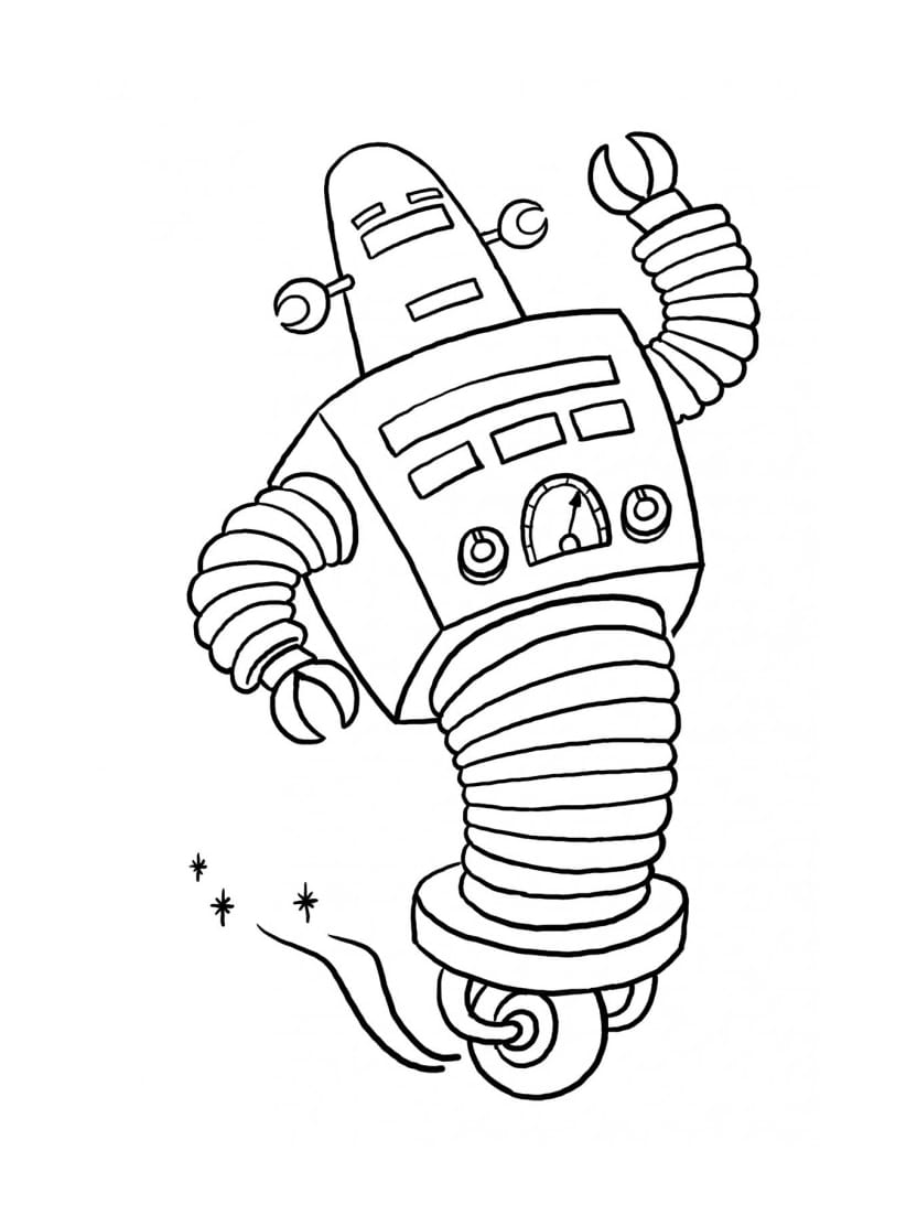 Coloriage Robot Facile Pour Enfants