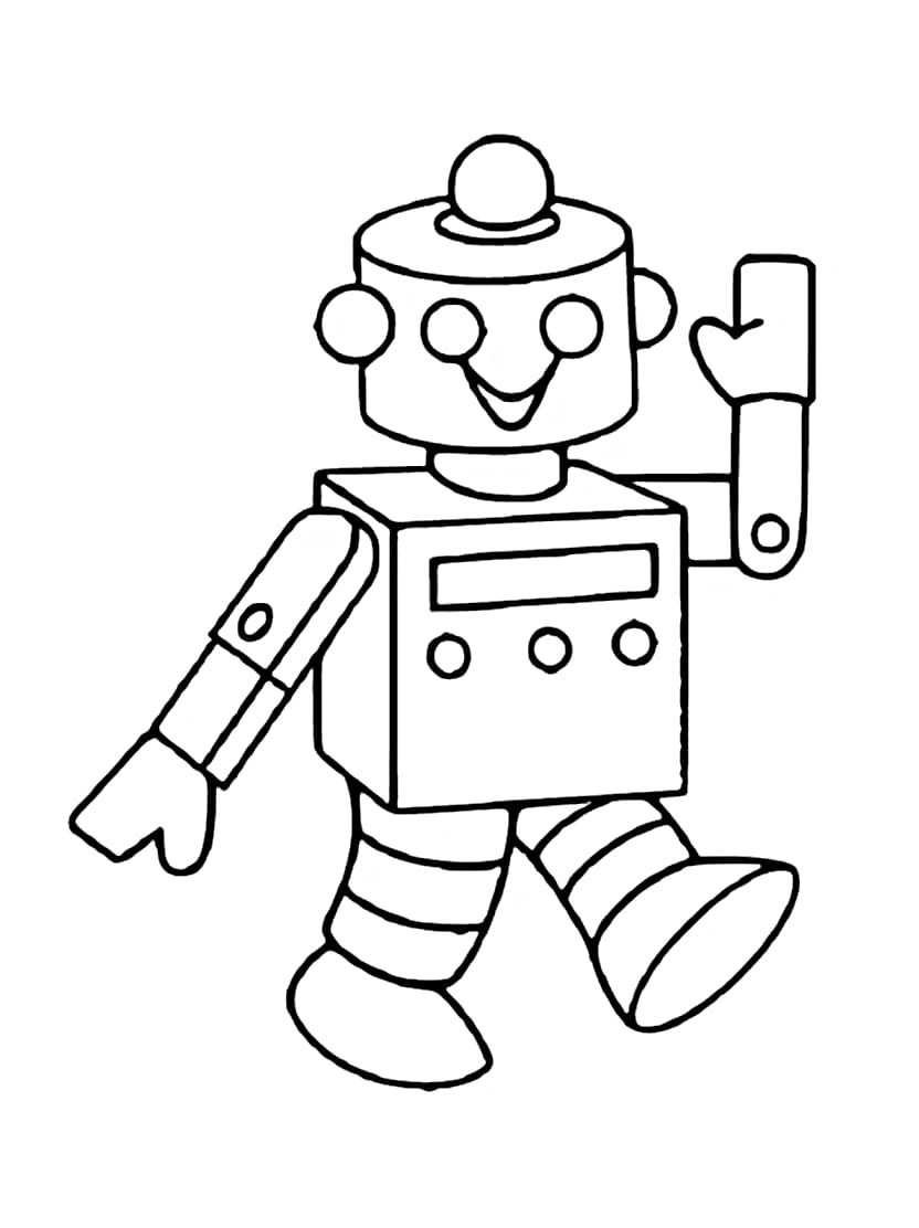 Coloriage Robot Mignon