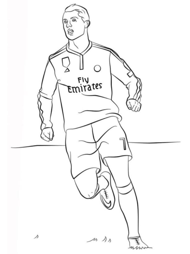 Coloriage Ronaldo Dans Un Monde De Football Et D Inspiration