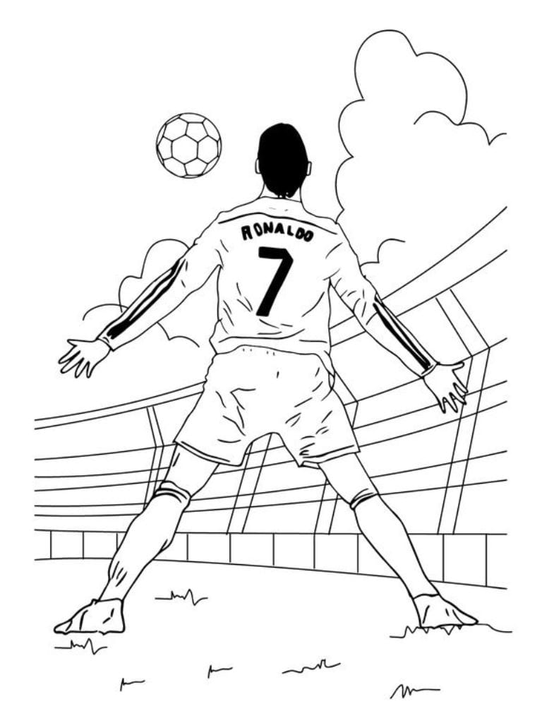 Coloriage Ronaldo Plein De Dynamisme Et De Force Sportive