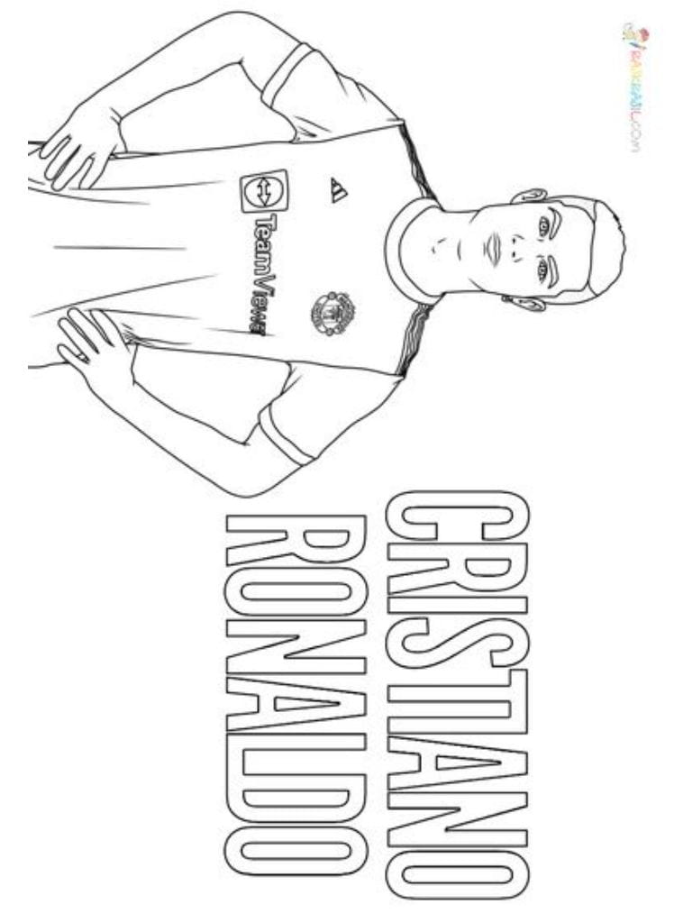 Coloriage Ronaldo Portrait De La Legende Portugaise Du Foot