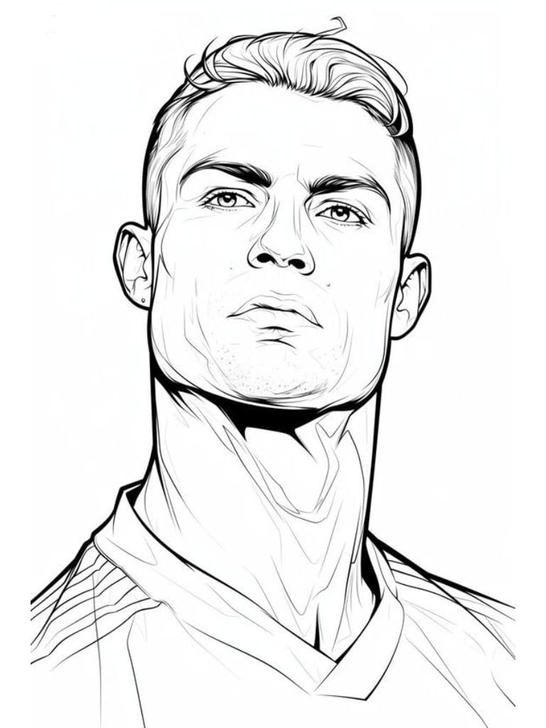 Coloriage Ronaldo Pour Les Fans De Football Et De Sport