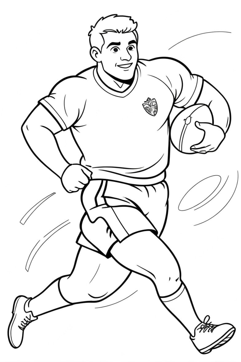 Coloriage Rugby Pour Les Amateurs De Jeux De Ballons