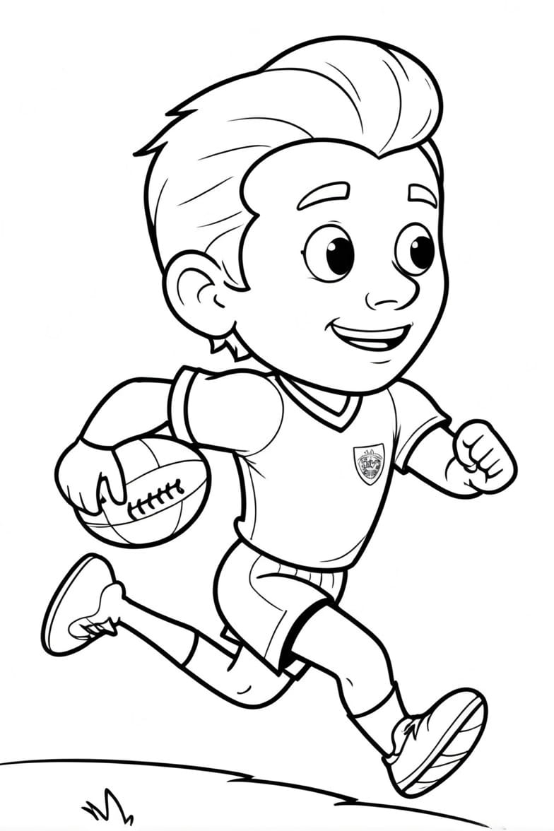 Coloriage Rugby Une Illlustration Sportive En Couleurs