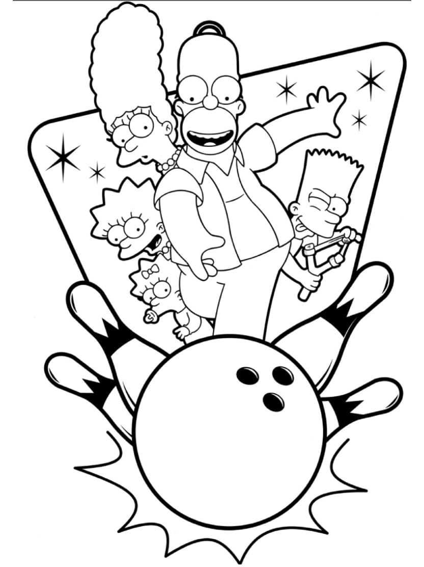 Coloriage Simpson Avec Couleurs Vives