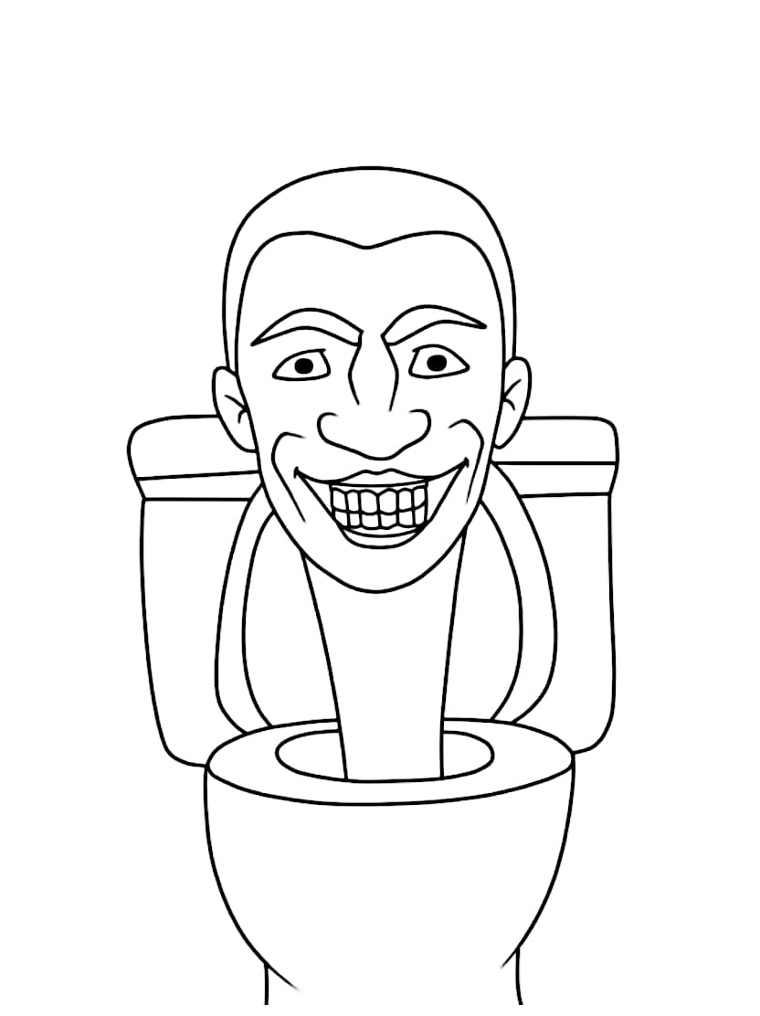 Coloriage Skibidi Toilette Joyeux