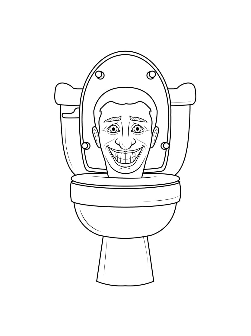 Coloriage Skibidi Toilette Simple