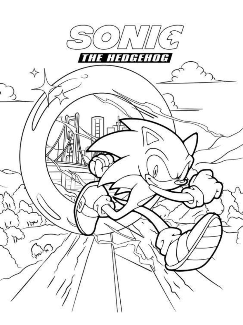 Coloriage Sonic Et Son Monde Epoustouflant