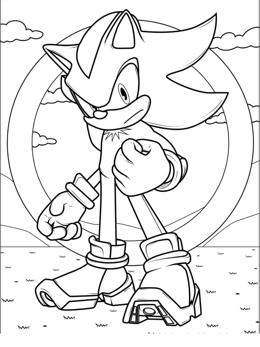 Coloriage Sonic Facile Et Amusant