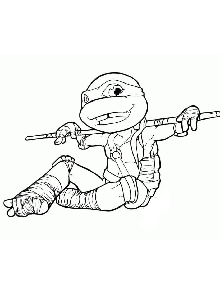 Coloriage Tortue Ninja Art Libre