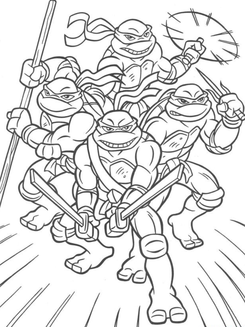 Coloriage Tortue Ninja Monde Imaginaire