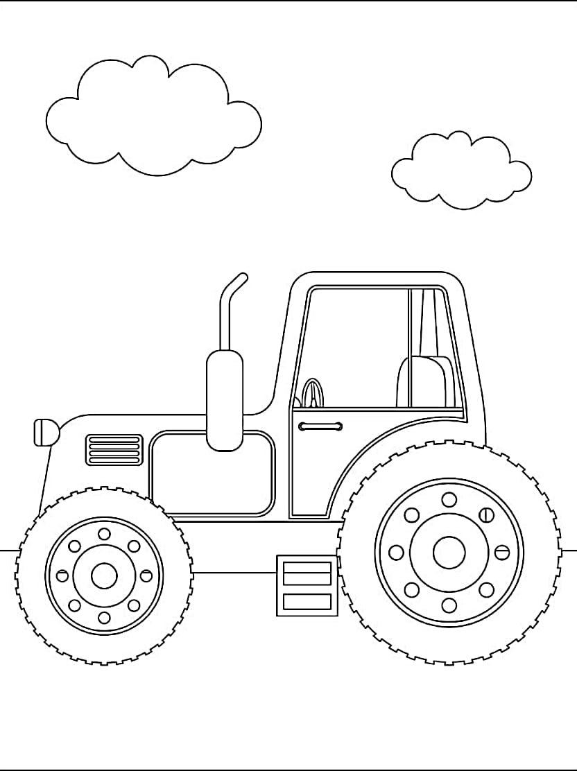 Coloriage Tracteur De Ferme A Imprimer Pour Petits