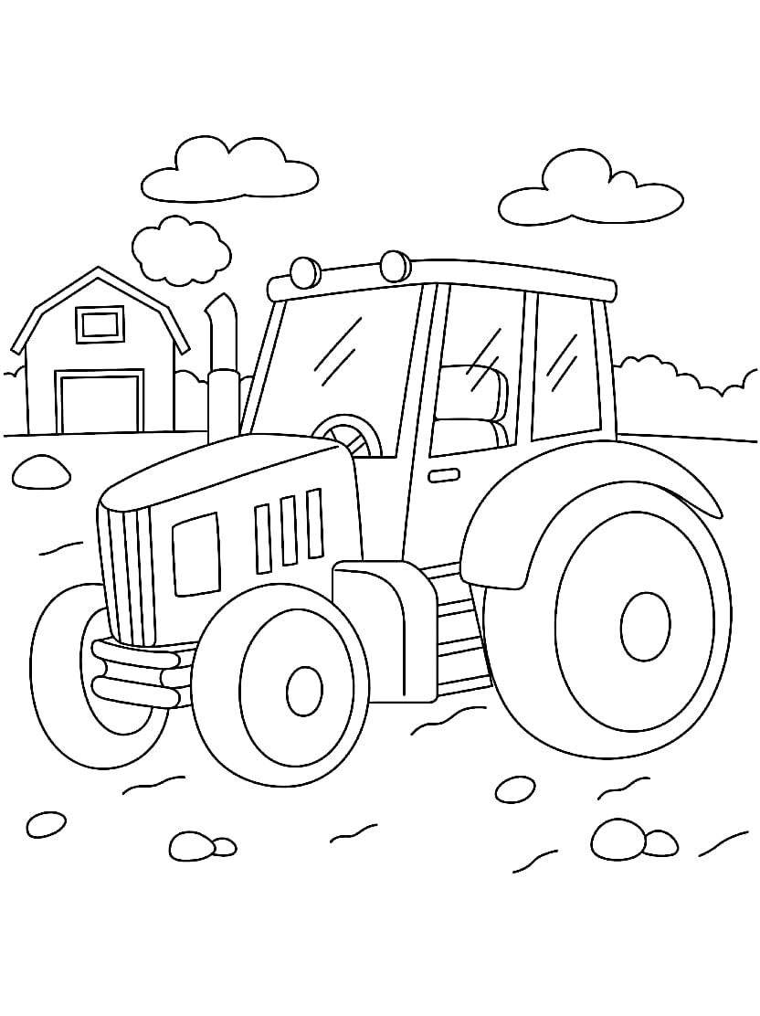 Coloriage Tracteur Pour Enfants Passionnes De Campagne