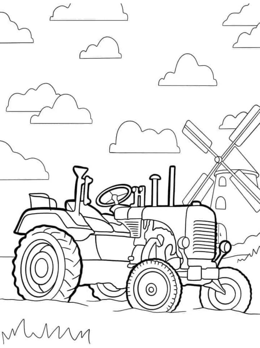 Coloriage Tracteur Pour Les Amateurs De Machines Puissantes