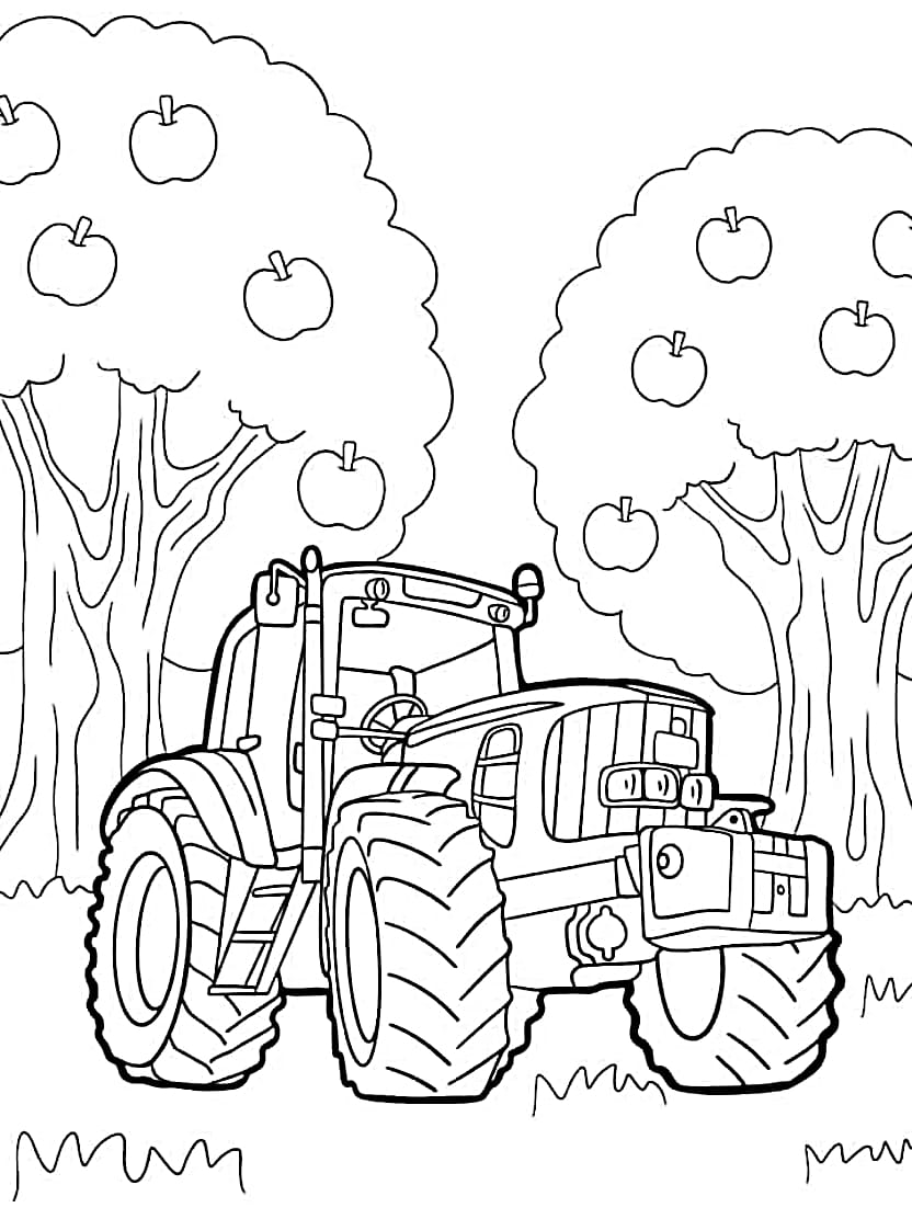 Coloriage Tracteur Pour Les Joies De L Agriculture