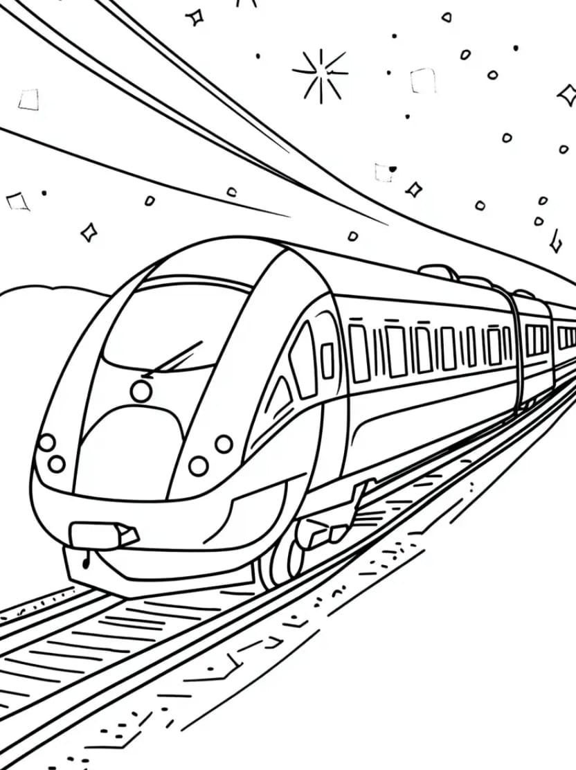 Coloriage Train De La Ligne Circulaire Pour Petits Pilotes