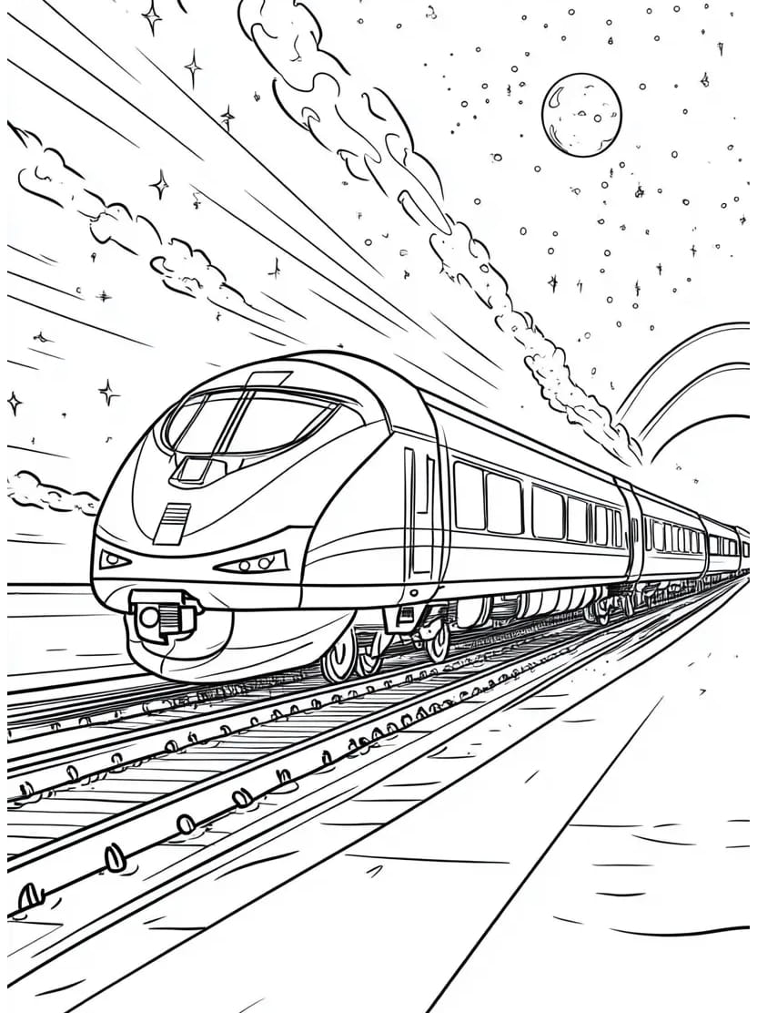 Coloriage Train De Luxe A Personnaliser Pour Les Arts