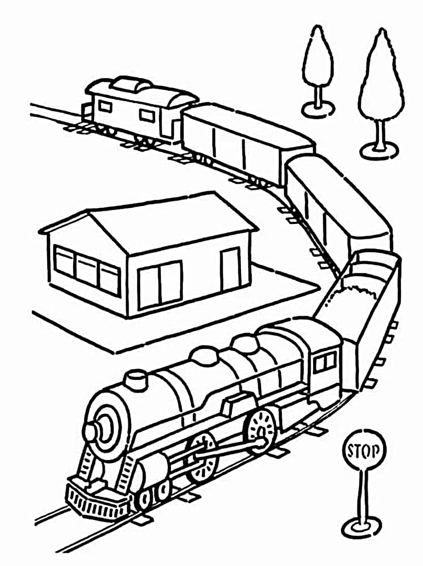 Coloriage Train De Vacances Pour Des Reves De Depart