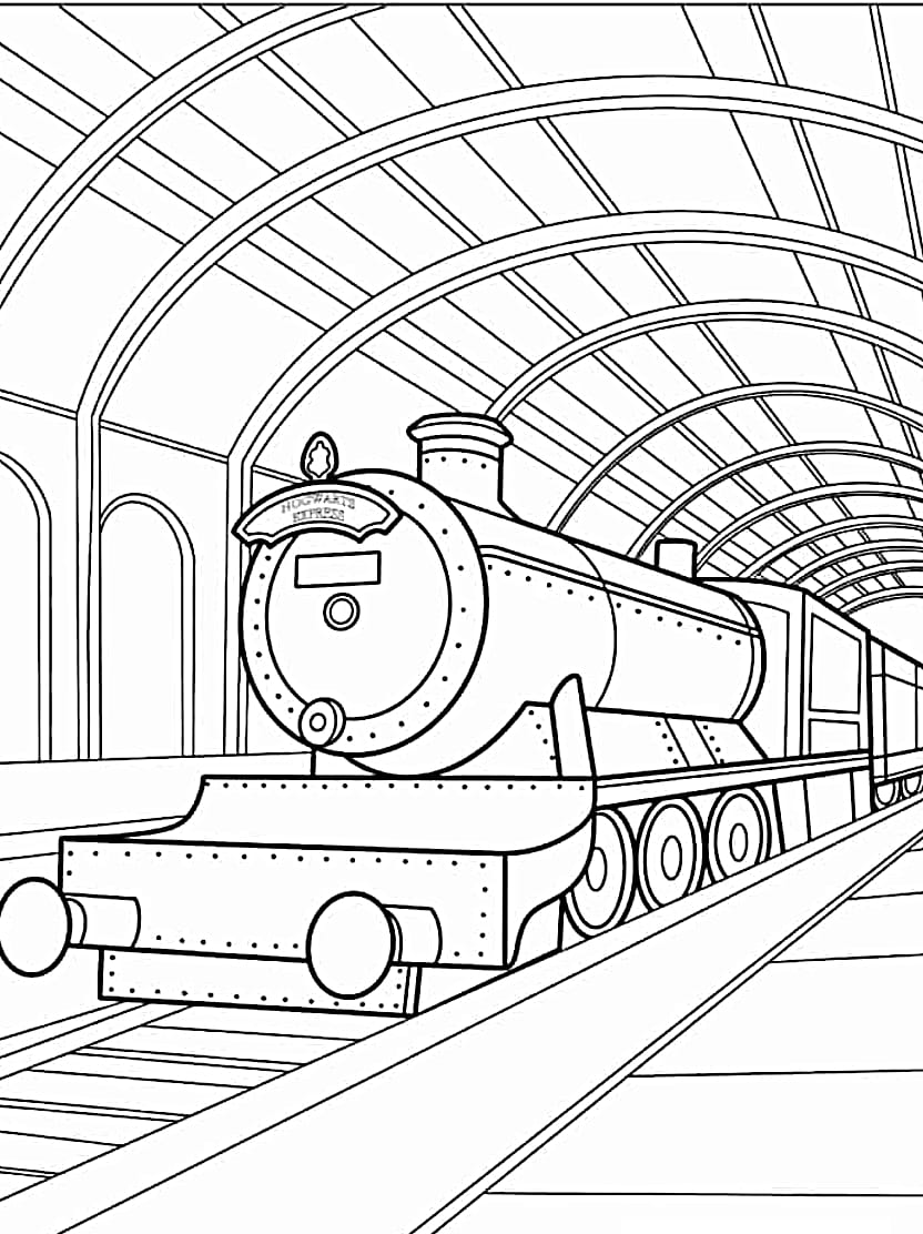 Coloriage Train De Voie De Montagne Pour Les Enfants