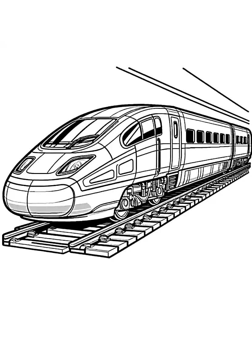 Coloriage Train De Voyage A Imprimer Pour Enfants