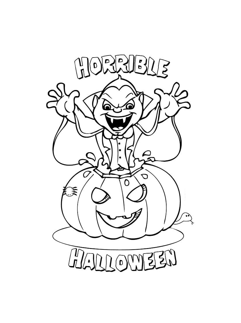 Coloriage Vampire Adorable Pour Halloween