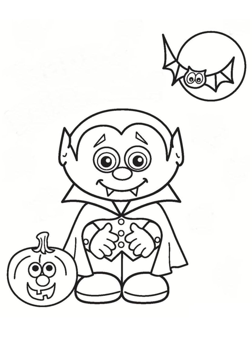 Coloriage Vampire Et Ami Animal Mignon