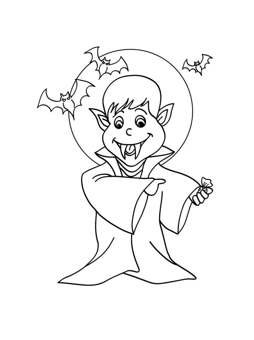 Coloriage Vampire Mignon Et Drole