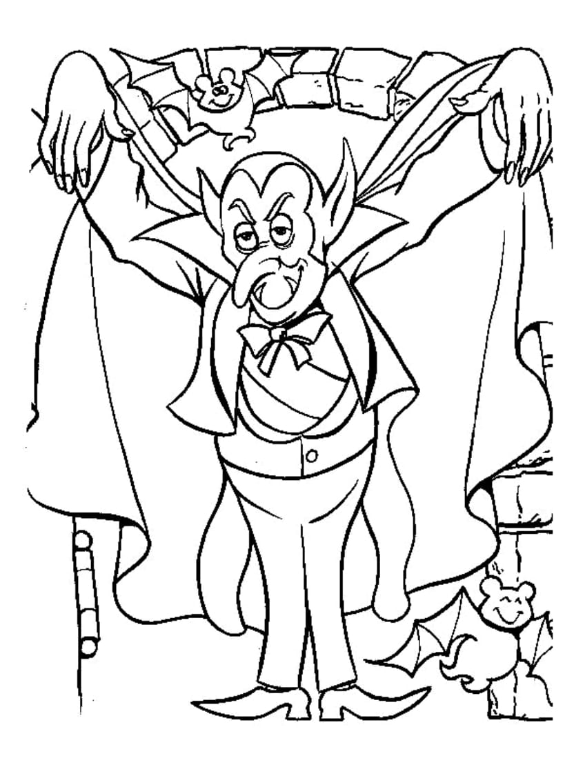 Coloriage Vampire Pour Enfants Amusant