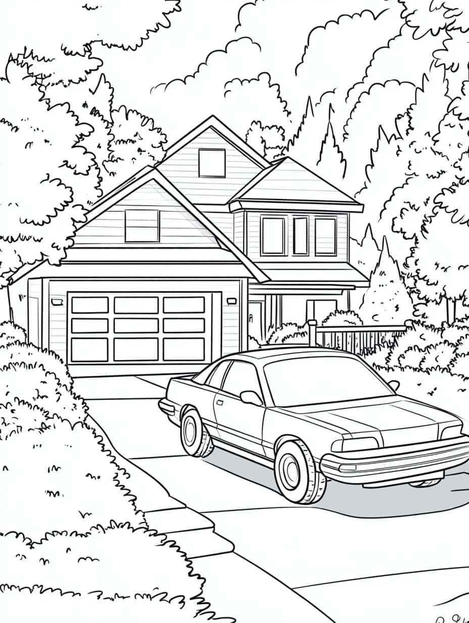 Coloriage Voiture Avec Des Paysages Spectaculaires