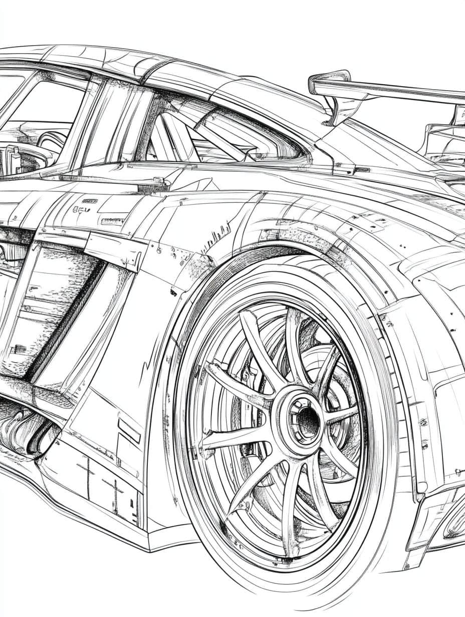 Coloriage Voiture De Course Un Dessin D Automobile Sportive