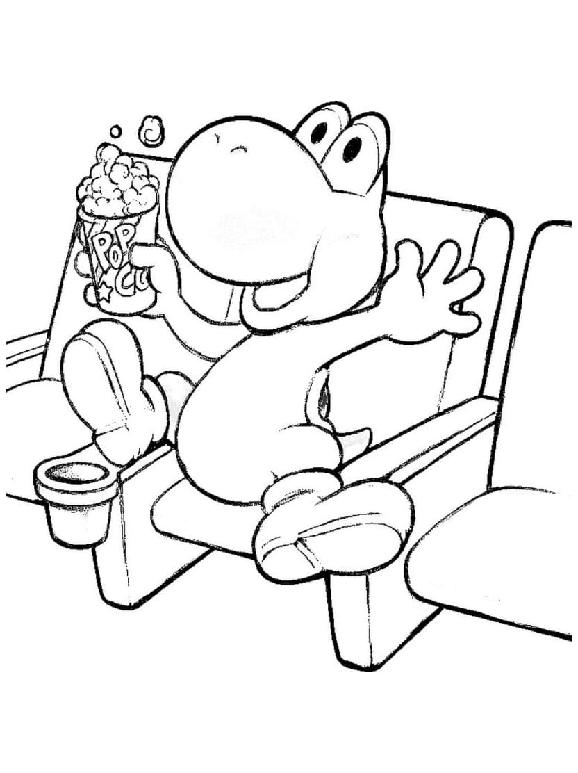 Coloriage Yoshi Assis Sur Une Chaise