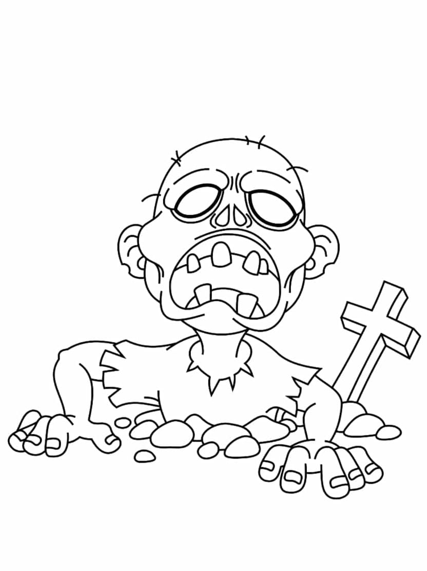 Coloriage Zombie Charmant Et Sympathique