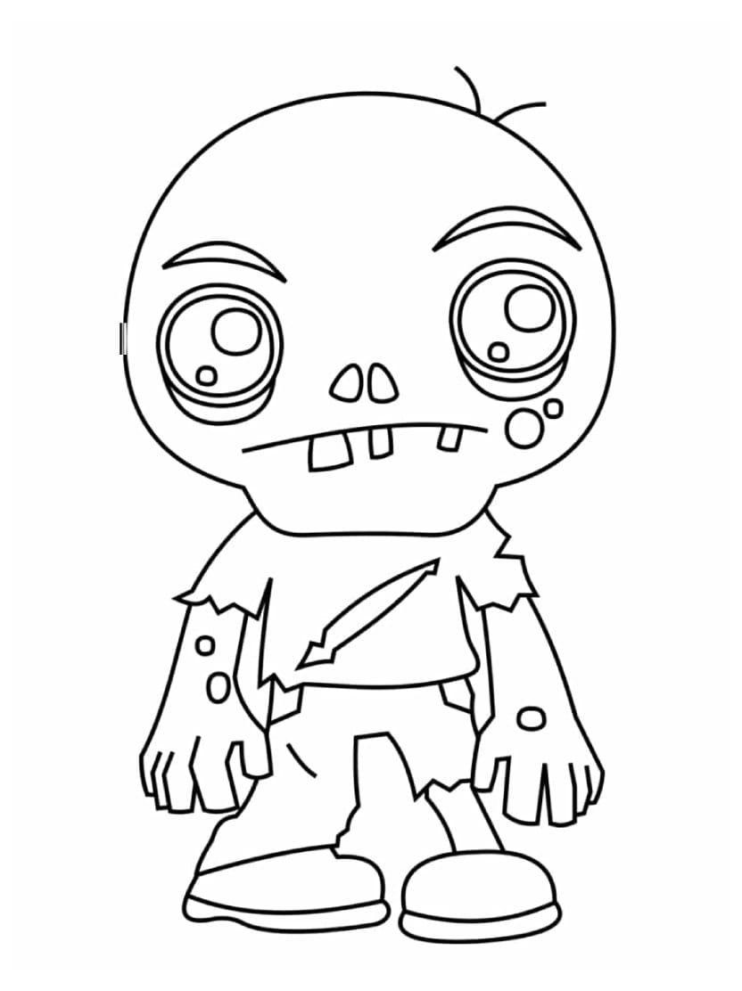 Coloriage Zombie Facile Pour Bebes