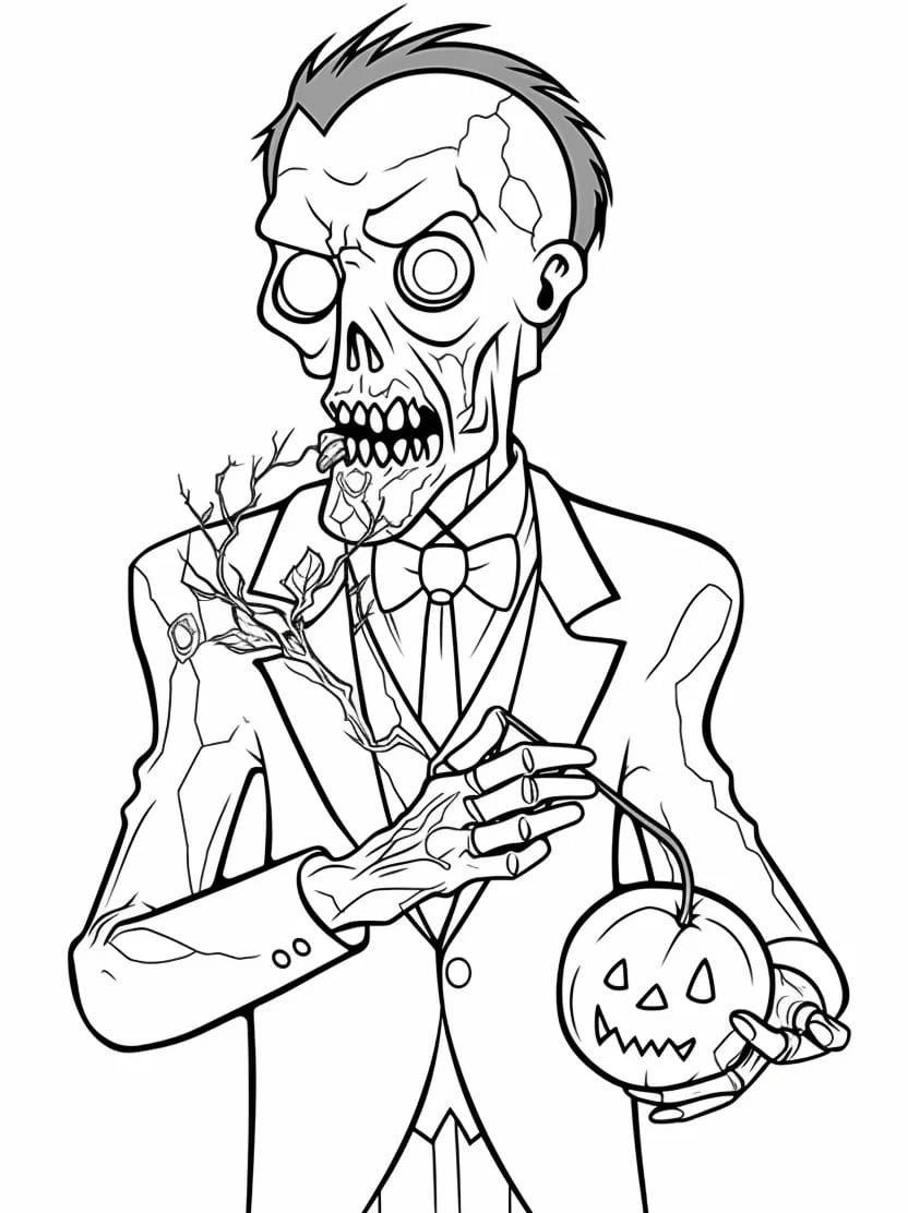 Coloriage Zombie Sur Le Theme Des Monstres