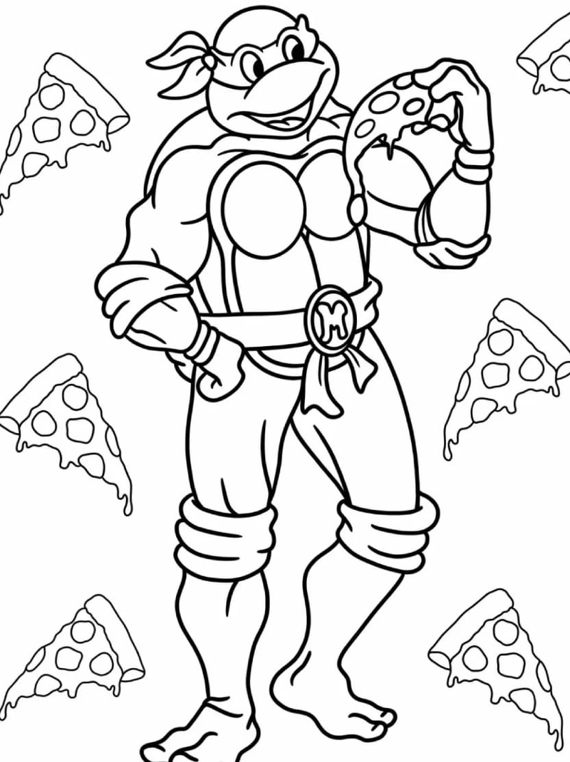 Dessins Coloriage Tortue Ninja Simple Pour Petits