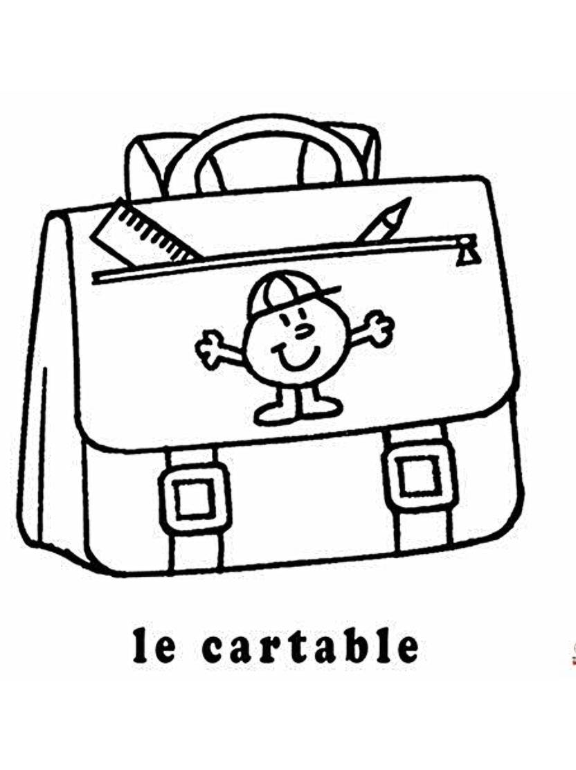 Coloriage Cartable Plein De Couleurs Vives Et Enjouees