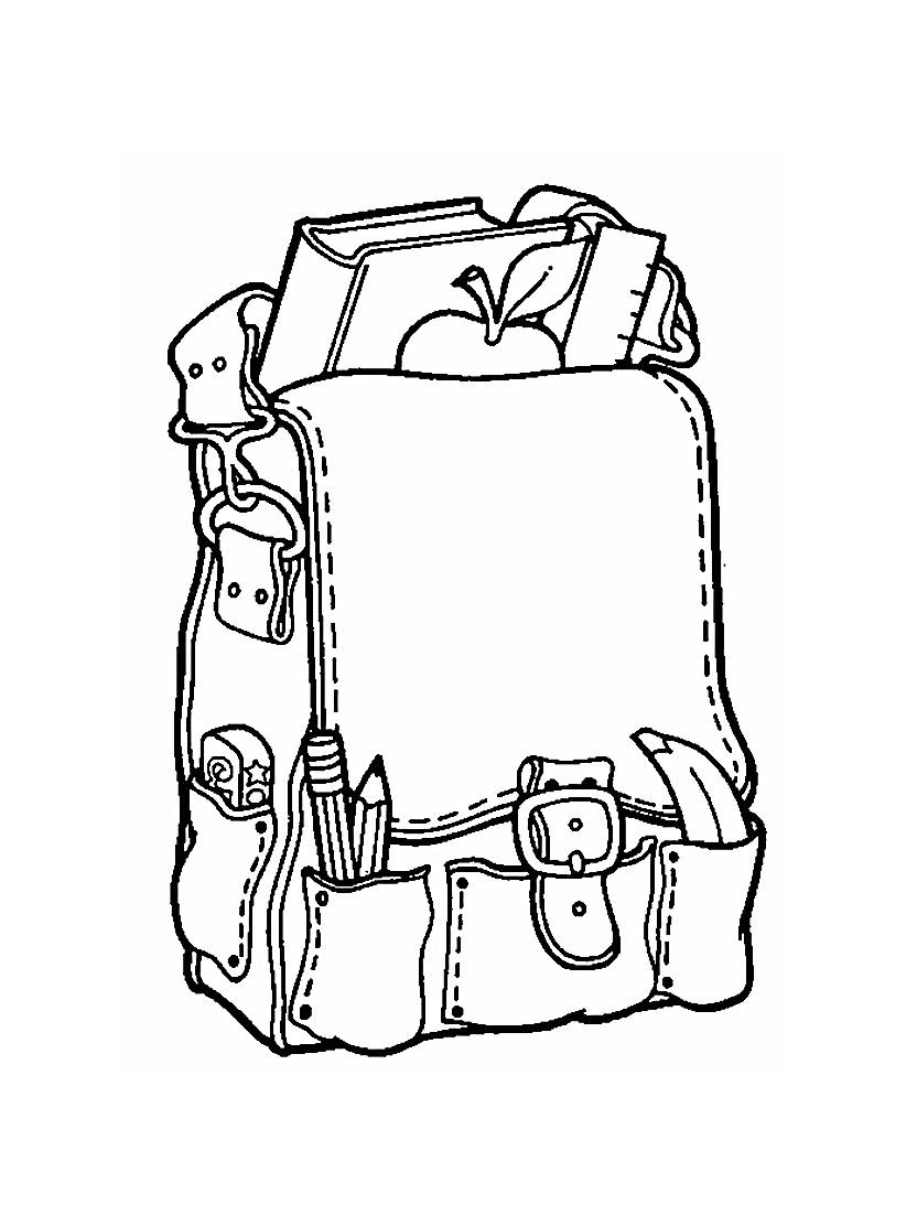 Coloriage Cartable Pour Enfants Avec Des Dessins Mignons